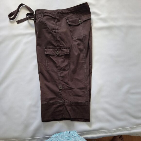 Denver Hayes Vintage Modern Fit Women's Bermuda Shorts Size 14 Brown Cotton - Picture 12 of 15